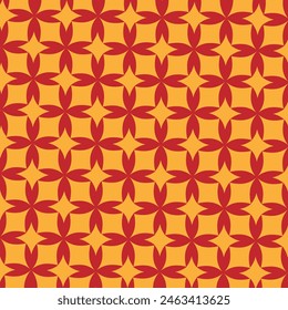 Red-orange star flower seamless pattern illustration