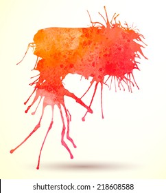 Red-orange watercolor vector background.