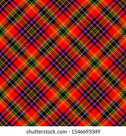 Red,Orange,Purple,Green and Black Tartan Plaid Scottish Seamless Pattern. Texture from tartan, plaid, tablecloths, shirts, clothes, dresses, bedding, blankets and other textile.