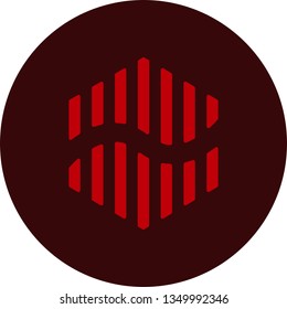 red-pulse coin vector logo