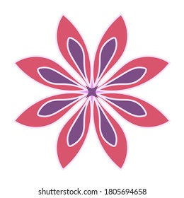 Red-purple floral pattern in the form of a logo