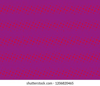 Red-purple halftone background. Digital gradient. Abstract backdrop with circles, point, dots. Dotted pattern. Futuristic panel Vector illustration