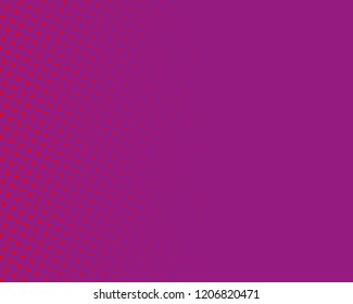 Red-purple halftone background. Digital gradient. Abstract backdrop with circles, point, dots. Dotted pattern. Futuristic panel Vector illustration