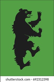 Redibujar el signo heráldico de House Mormont. Una canción de Hielo y Fuego Gran Casa Heraldry. Signo vectorial herálico de Juego de Tronos. Vector medieval Heraldry. Grandes Casas de Westeros. CMYK. Tamaño A4. 