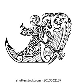 Redrawn Maori Tattoo On Human Body Stock Vector (Royalty Free ...