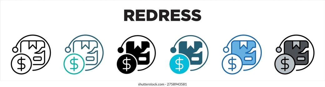 Redress Single Icon Pack Multistyle Editable Stroke