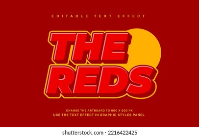 The reds editable text effect template
