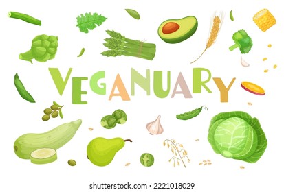 Reduce animal products consumption. Eat less meat for the well-being of animal, environment. Changing eating habits to vegan diet, veganuary month promotional poster. Editable vector illustration.
