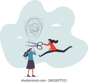 Reduce anxiety or stress, psychotherapy to cure mental health problem or depression, relaxation or relief to cure overworked.character for design.