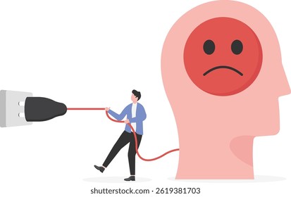 Reduce anxiety or stress, psychotherapy to cure mental health problem or depression, relaxation or relief to cure overworked concept

