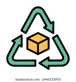reduce box reczcling circular icon
