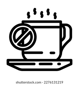 reduce caffeine intake headache treatment line icon vector. reduce caffeine intake headache treatment sign. isolated contour symbol black illustration