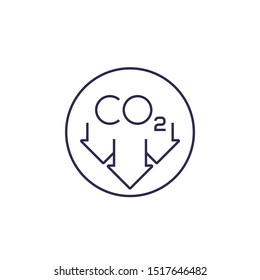 Reduce Carbon Emissions, Vector Line Icon