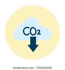 reduce Co2 cloud design, Eco energy power save sustainable environmental nature and conservation theme Vector illustration