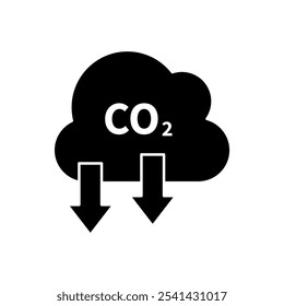 ícone da linha de conceito reduzir co2. Ilustração de elemento simples. reduza o design do símbolo do esboço do conceito de co2.