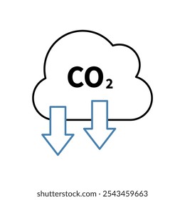 reduce co2 concept line icon. Simple element illustration. reduce co2 concept outline symbol design.