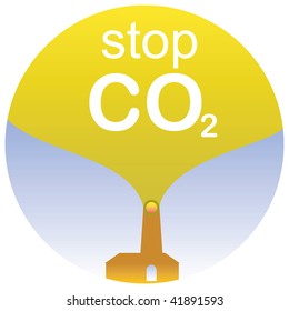 Reduce of  CO2 emissions. Vector illustration.