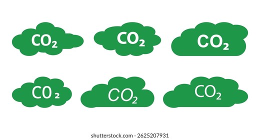 Reduce co2 gas icon set. carbon reduction cloud sign. cut co2 pictogram. zero carbon emission. zero greenhouse gas low co2 logo. Carbon dioxide emissions.