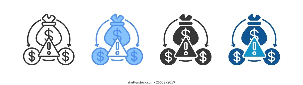 Reduce Cost Icon Set Multiple Style Collection