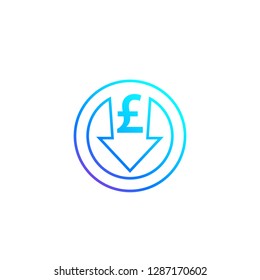 reduce costs icon with british pound