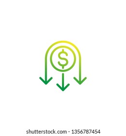 Reduce Costs Icon, Line