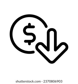 Reduce Expense Icon Vector Symbol Design Illustration