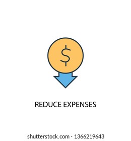 Reduce Expenses Concept 2 Colored Icon. Simple Blue Element Illustration. Reduce Expenses Concept Symbol Design. Can Be Used For Web And Mobile UI/UX