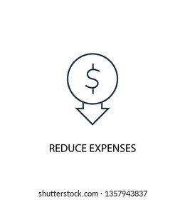 reduce expenses concept line icon. Simple element illustration. reduce expenses concept outline symbol design. Can be used for web and mobile UI/UX