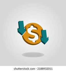 Reduce Expenses Icon Design Vector Illustration