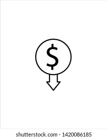 reduce expenses icon,vector best line icon.