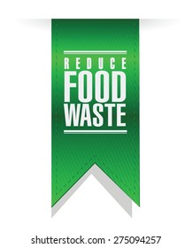 reduce food waste banner sign concept illustration design over white background