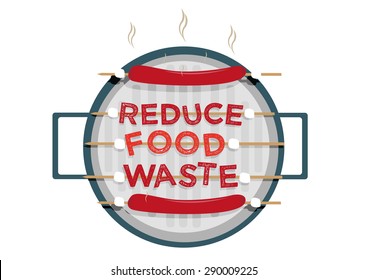 Reduce Food Waste design campaign concept. Editable vector clip art.