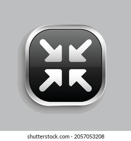 reduzieren Sie das Symboldesign. Glossy Button-Stil abgerundetes Rechteck einzeln auf grauem Hintergrund. Vektorgrafik