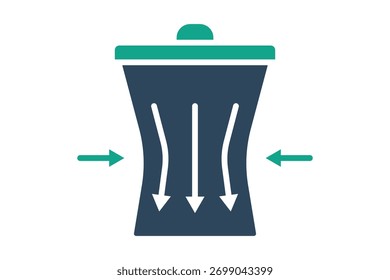 ícone Reduzir. ícone sólido estilo. ícone relacionado a zero desperdício. resíduos elementos vetor ilustração