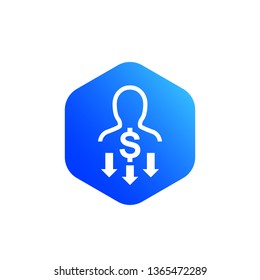 reduce labor cost vector icon