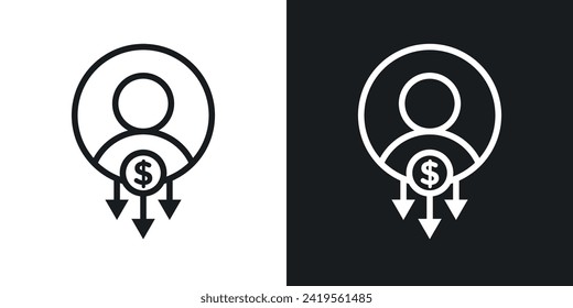 Reduce Labor Costs Icon designed in a line style on white background.