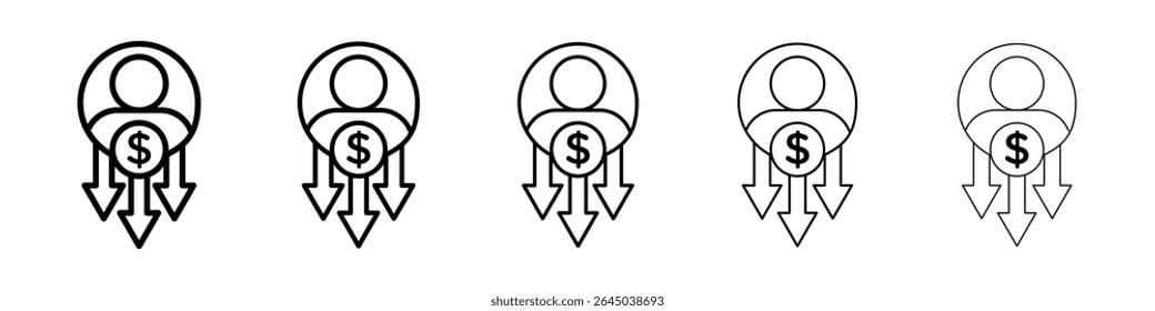 Reduce labor costs icon filled flat sign concept for web design.