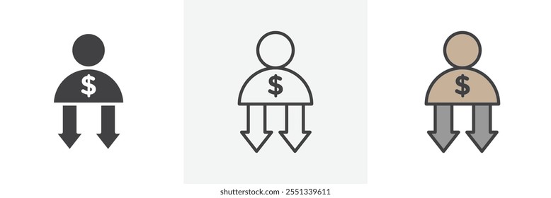Reduzca los costes laborales del paquete de iconos. Ilustración vectorial. EPS10
