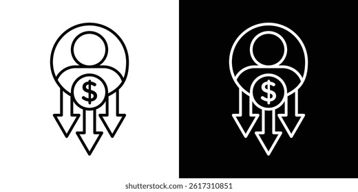 Reduce labor costs icon vector for web and mobile app. Symbol isolated.
