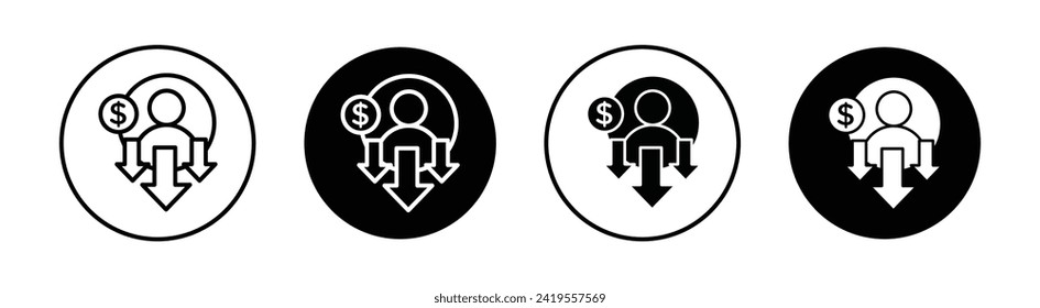 Reduce Labor Costs Vector line icon illustration.