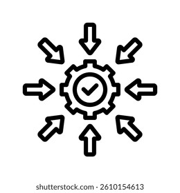 Reduce Line Vector Illustration On White Background.