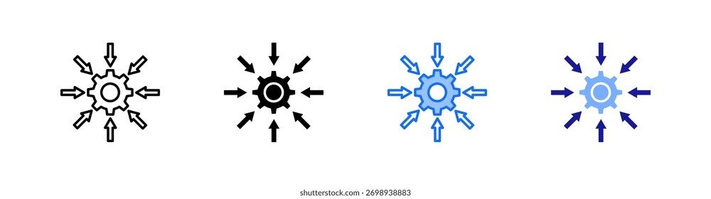 Reduce Multiple Style Icon Set Vector