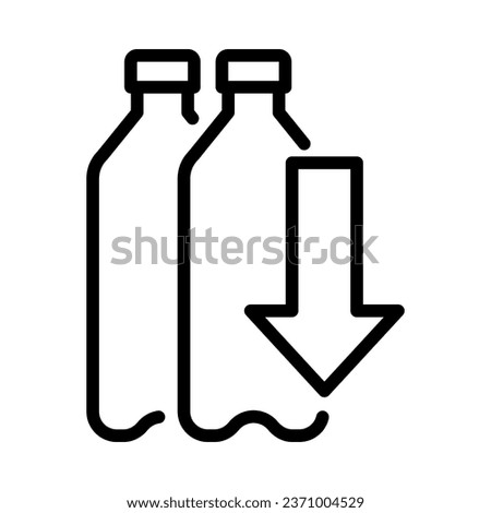 Reduce plastic bottle icon. Outline style. Vector. Isolate on white background.