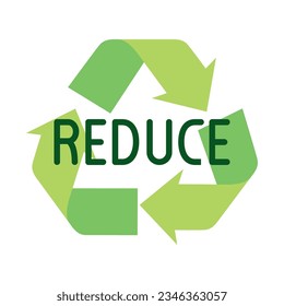 reducir el signo de reciclado aislado sobre fondo blanco. ilustración vectorial