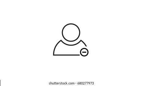 Reduce, Remove or Minus user icon