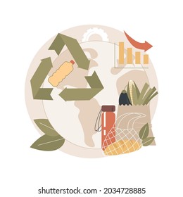 Reduce Reuse Recycle abstract concept vector illustration. Waste management, upcycling program, reduce consumption, reuse old goods, recycle materials, refuse buying new stuff abstract metaphor.