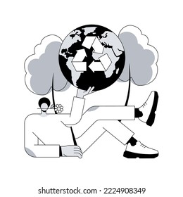 Reducir la reutilización Reciclar ilustración vectorial de concepto abstracto. Gestión de desechos, programa de reciclaje, reducción del consumo, reutilización de productos antiguos, reciclado de materiales, rechazo a la compra de nuevos materiales metáforas abstractas.