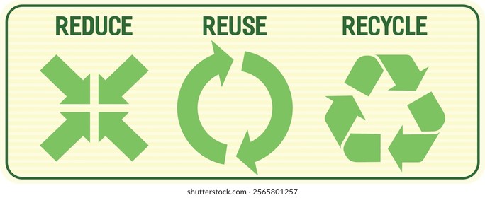 Reduce, Reuse, Recycle. Concept of recycle reuse reduce for ecological, zero waste and sustainability. Recycling arrows