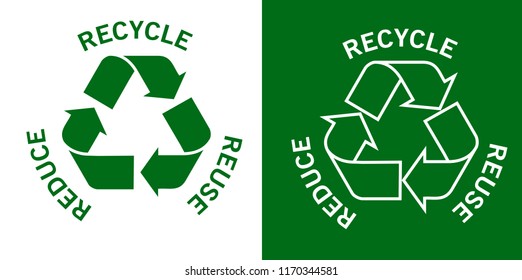 reduce reuse recycle concept with two design. eps 10 vector