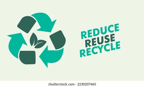 reduce, reuse, recycle design banner background, go green banner, earth day. recycling day.